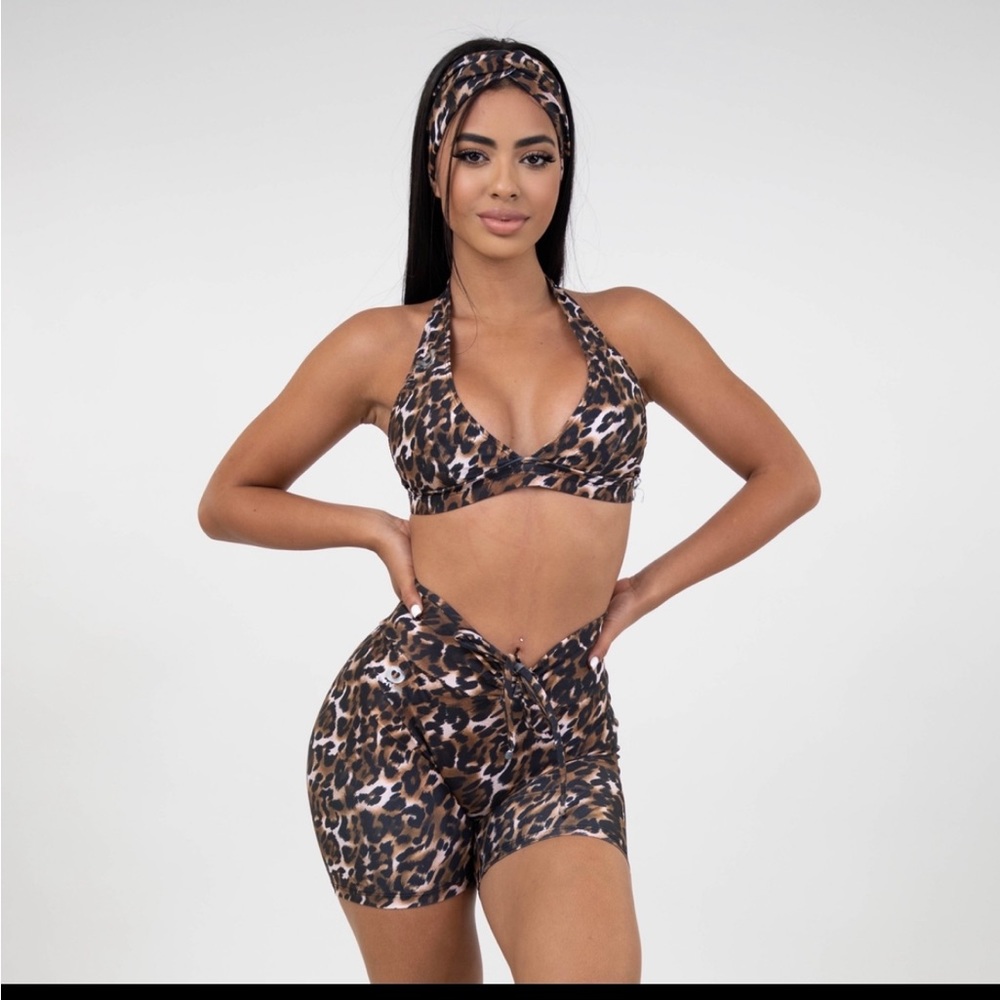 Cheetah print workout shorts